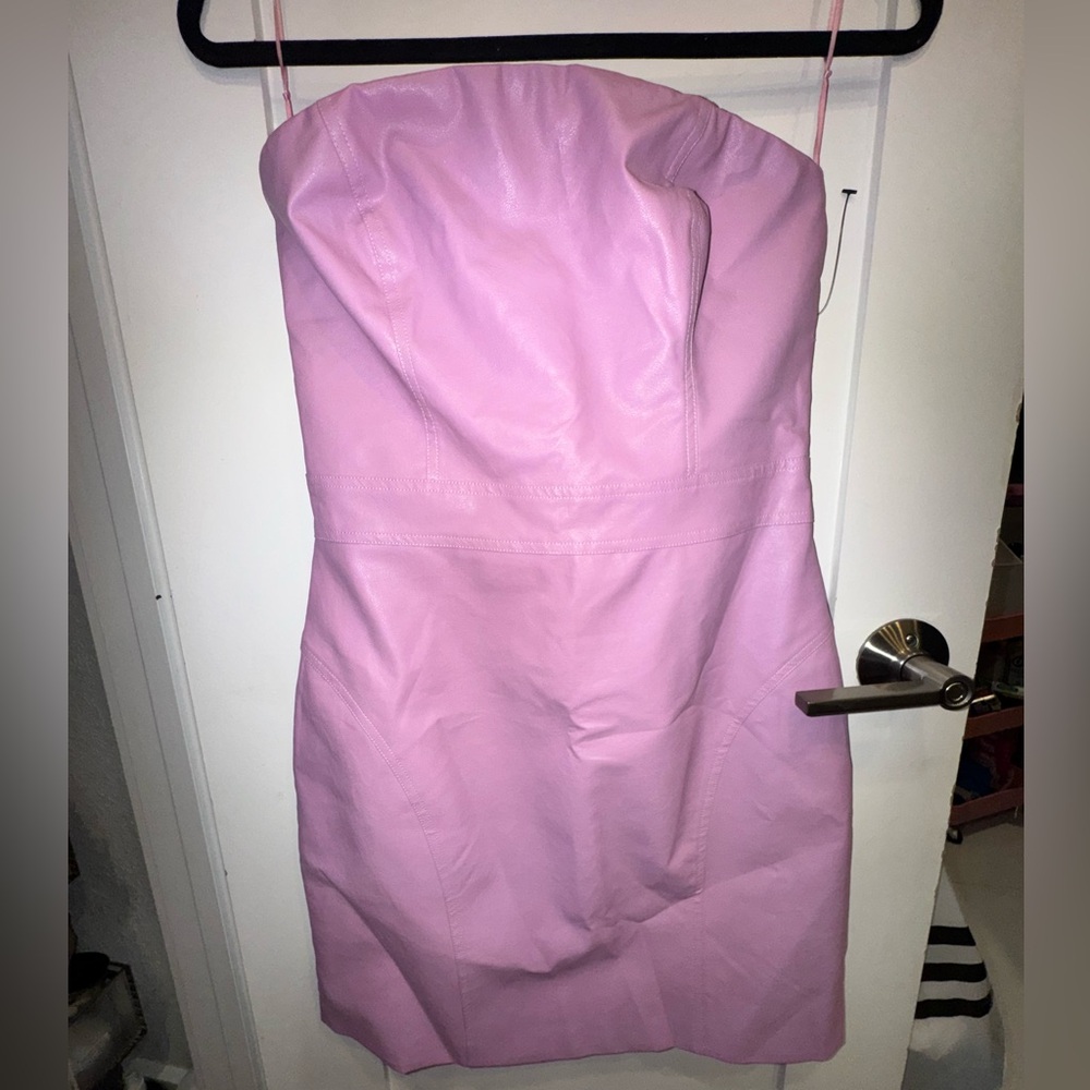 Peach Couture Pink Strapless Sheath Dress for Cocktail